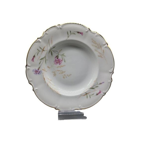 Hutschenreuther Gelb Pasco Soup Bowl 8.25" Sylvia 8941 Pink Blue Flower Wheat - Picture 1 of 10